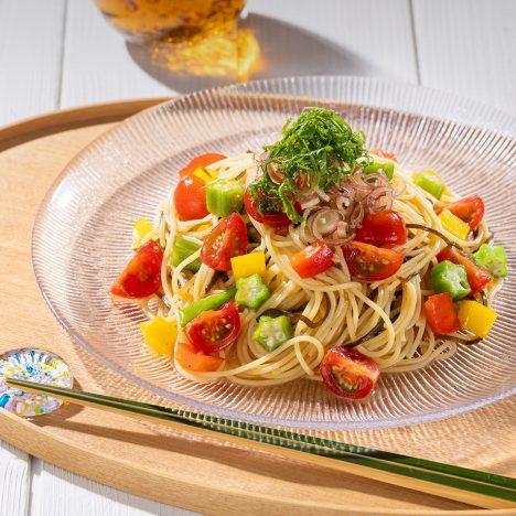 夏野菜の冷製パスタ