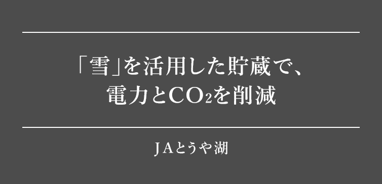 ｢雪｣を活用した貯蔵で､電力とCO2を削減