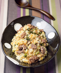 牛肉と野沢菜の炒飯