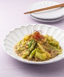 キャベツの白い麻婆炒め