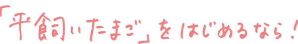 「平飼いたまご」を始めるなら!